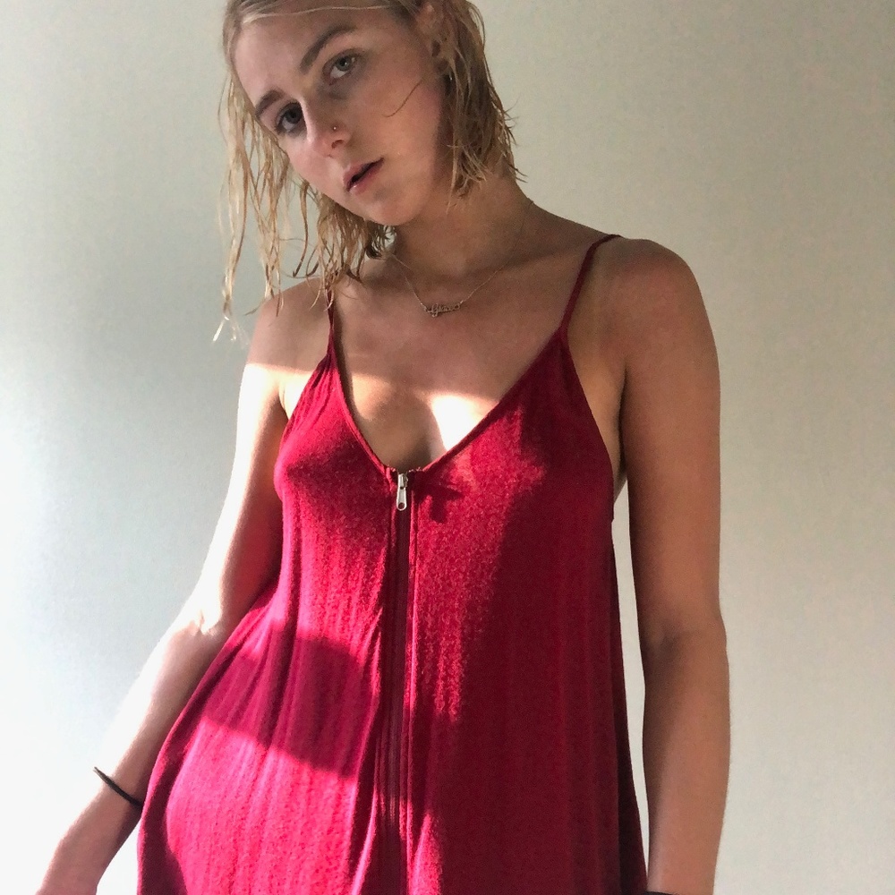 Urban outfitters red zip-up tank